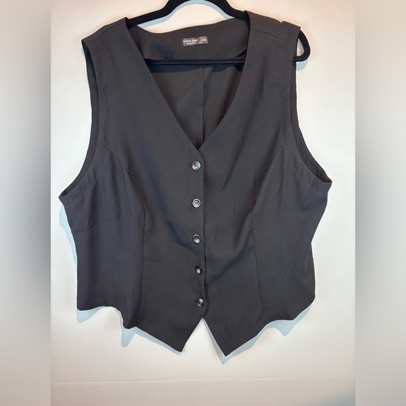 SHEIN Curve Black Button Front Vest Top 4XL Plus Size Sleeveless Career Layering - Picture 10 of 13